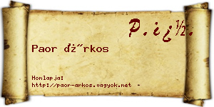 Paor Árkos névjegykártya